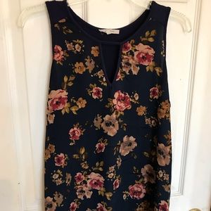 Navy blue floral tank